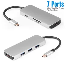 Thunderbolt 3 Hub USB-C USB 3.1 Type C to HDMI 4K 30Hz 3xUSB3.0 TF SD Card Type-C PD Portable Dock Adapter for Macbook Pro 2017