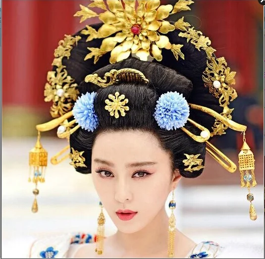 Wu Mei Niang 13 шт. набор полностью ручной работы антикварное украшение с проволокой инкрустация произведение искусства принцесса Тан Позолоченные палочки для волос набор аксессуаров для волос