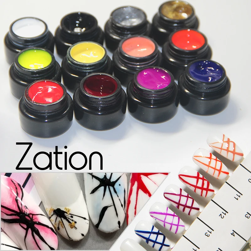 

Zation Nail Art Pulling Silk Spider Glue Painting Gel Colorful Nail Pull Line Carved Plastic Creative Light Therapy Flower Glue