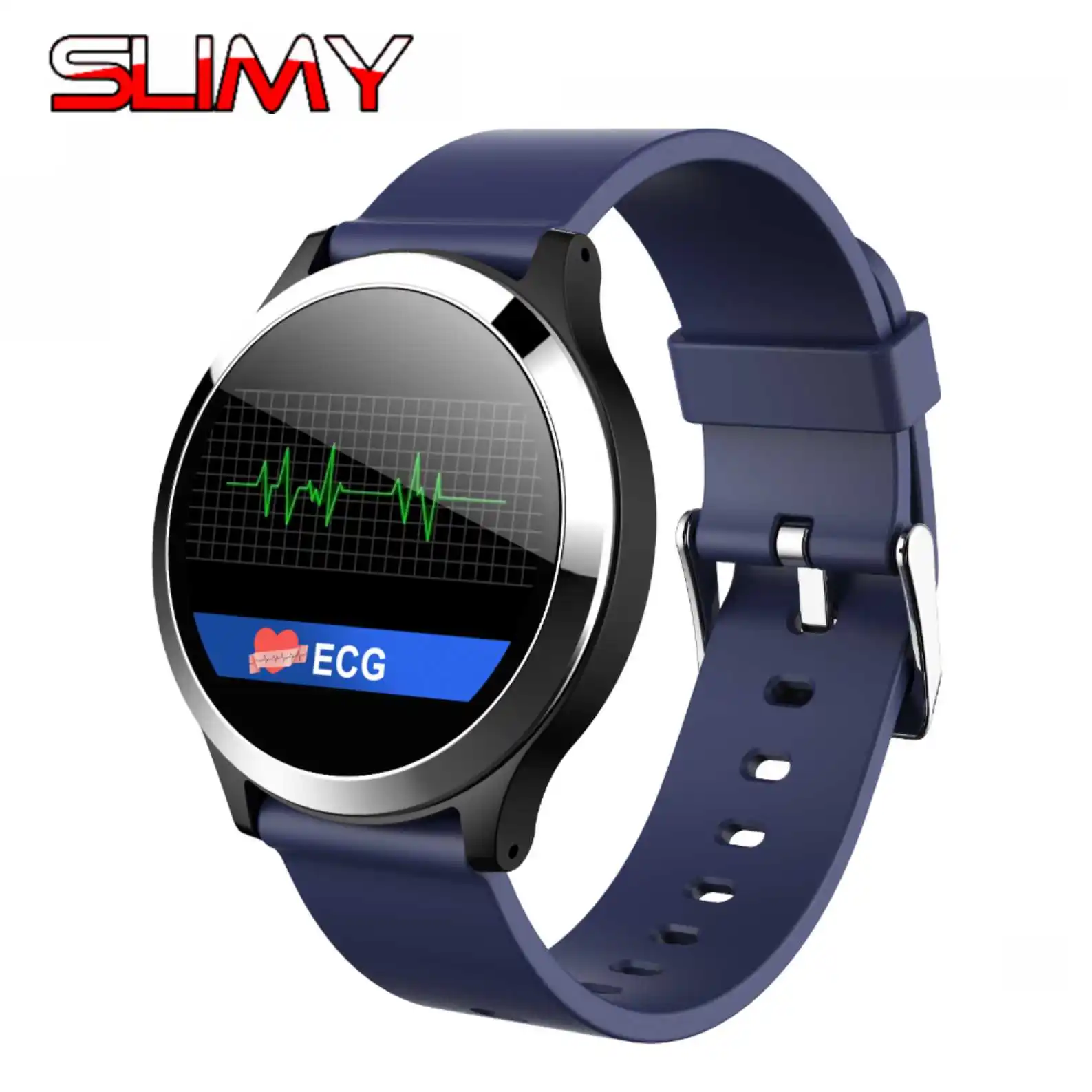 

Slimy ECG Smartwatch Electrocardiography Heart Rate Monitor Smart Watch Activity Fitness Tracker Clocks Hours for IOS Android