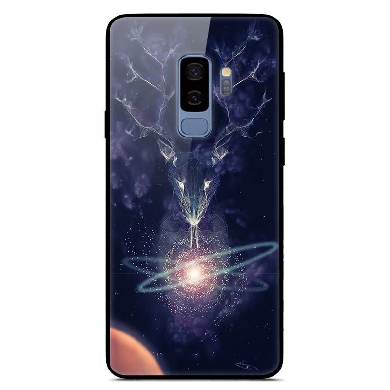 Чехол для samsung S9 блестящий чехол Стекло жесткая задняя крышка корпуса для samsung Galaxy S9 плюс чехол мягкий TPU бампер S9+ S9Plus Hoesjes