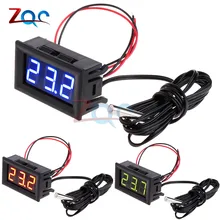 0.56 ''-50 ~ 110 טמפרטורת תצוגת LED מטר גלאי חיישן בדיקה 12V דיגיטלי מדחום צג בודק רכב מקורה בריכה(China)