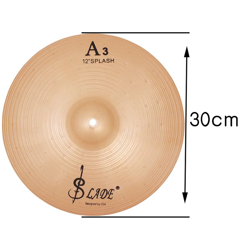 SLADE, медный сплав, Краш, 8 дюймов/10 дюймов/12 дюймов, набор кимбалов, прочный медный сплав, цимбал для ударных инструментов - Цвет: 12 inch