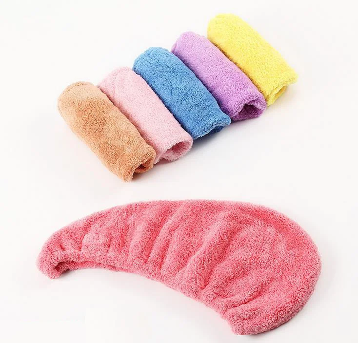 Korean Style Hair Drying Cap Soft Coral Velvet Towel for Hair Lint Free