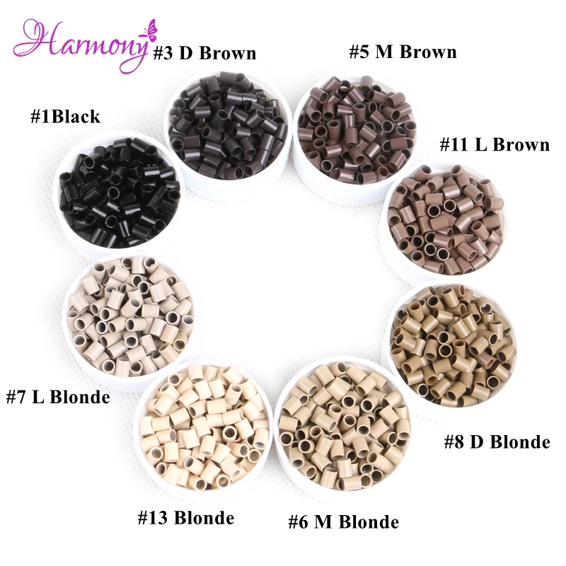 Harmony Plus Hair 1000pcs Black color Straight copper micro ring 3.6*2.9mm No flared micro rings links 8 colors for I tip hair Harmony Plus Hair 1000pcs Black color Straight copper micro ring 3.6*2.9mm No flared micro rings links 8 colors for I tip hair