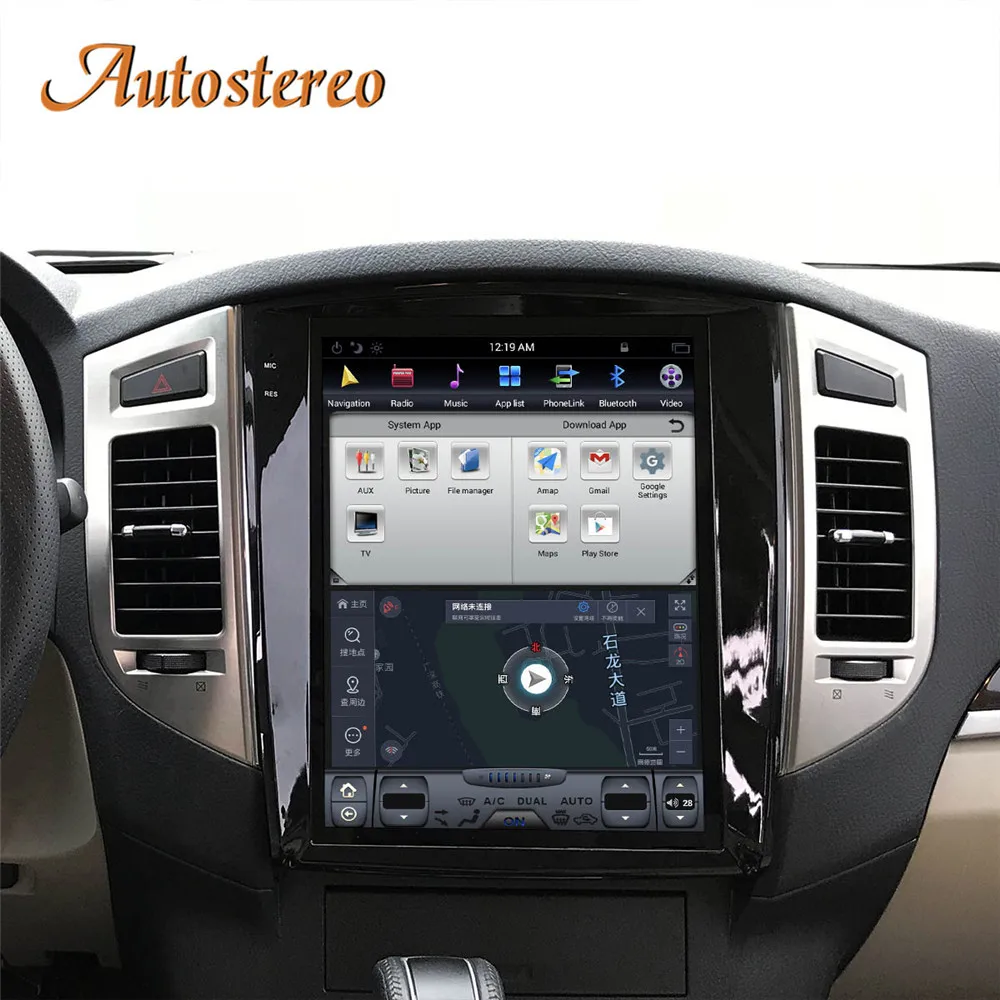 Android 12,1 ips Tesla стиль автомобиля gps навигация для MITSUBISHI PAJERO V97 V93 2006+ головное устройство мультимедиа авто радио магнитофон