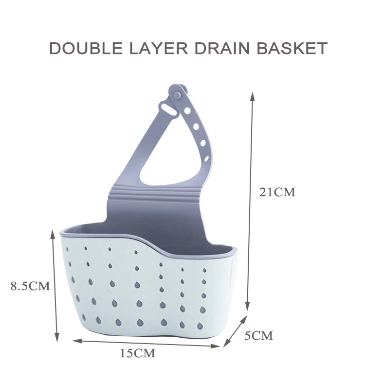 ZhangJi кухня TPR резиновая утолщенная раковина для хранения кухня двойной слой бассейна сливная корзина полка подвесной держатель для губки