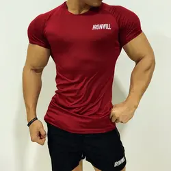 Для мужчин; спортивная одежда для фитнеса футболки тренажерные залы обучение одежда Колготки быстросохнущие футболки стрейч бодибилдинг