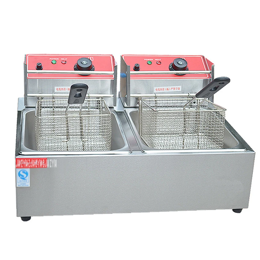 1PC Commercial duplex double sieve electric frying stove with limit
