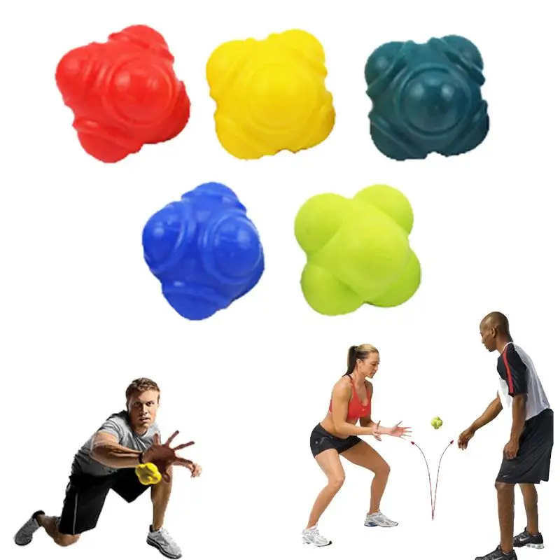 Высокое качество мячики для тренировки реакции Бейсбол быстрая скорость подвижность координацию рефлекторные тренировки для скорости шестиугольные случайный цвет