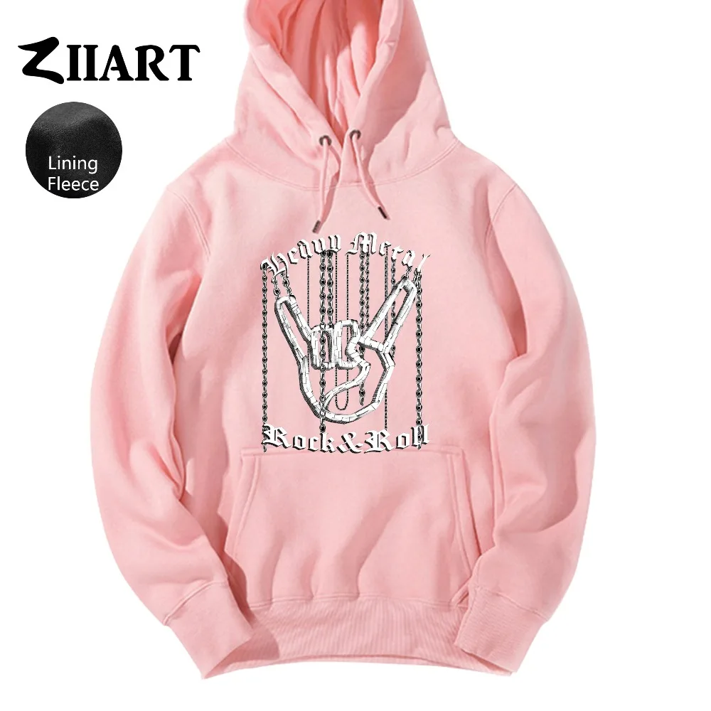 Heavy Metal Rock Roll Hand Chain Horned Gesture Corna Mano Cornuta Girls Woman fleece Hoodie couple clothes ZIIART Heavy Metal Rock Roll Hand Chain Horned Gesture Corna Mano Cornuta Girls Woman fleece Hoodie couple clothes ZIIART
