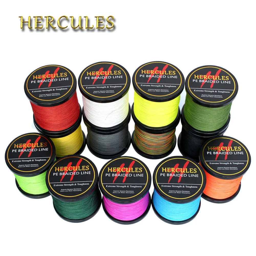 Леска для рыбалки Hercules 4 нити 6LB 100LB 1000 м PE плетеная леска супер прочная linha multifilamento