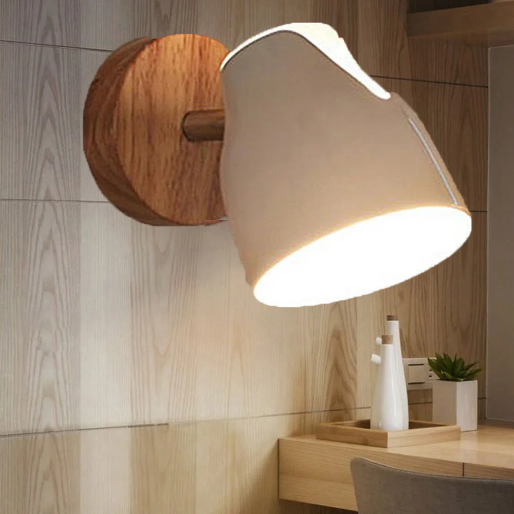 

LED wall lamp Wall lights for bedroom Bathroom mirror light Loft Stair lights Nordic simple wood lamps for home LED night lights