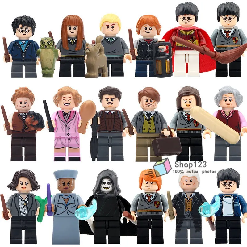 

18PCS/LOT Series Potters Jacopo Queenie Newt Tina Gellert Seraphina Ron Building Blocks Toys for Children