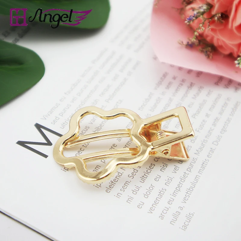 

GH Angel 1pc metal hairpin barrette flower shape hair accessories barrettes cute hair clip gold color hair pin slide clips