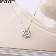 Новое 925 пробы Серебряное колье с подвеской в виде звезды Давида для женщин, Свадебные Длинные ожерелья с кубическим цирконием, ювелирные изделия