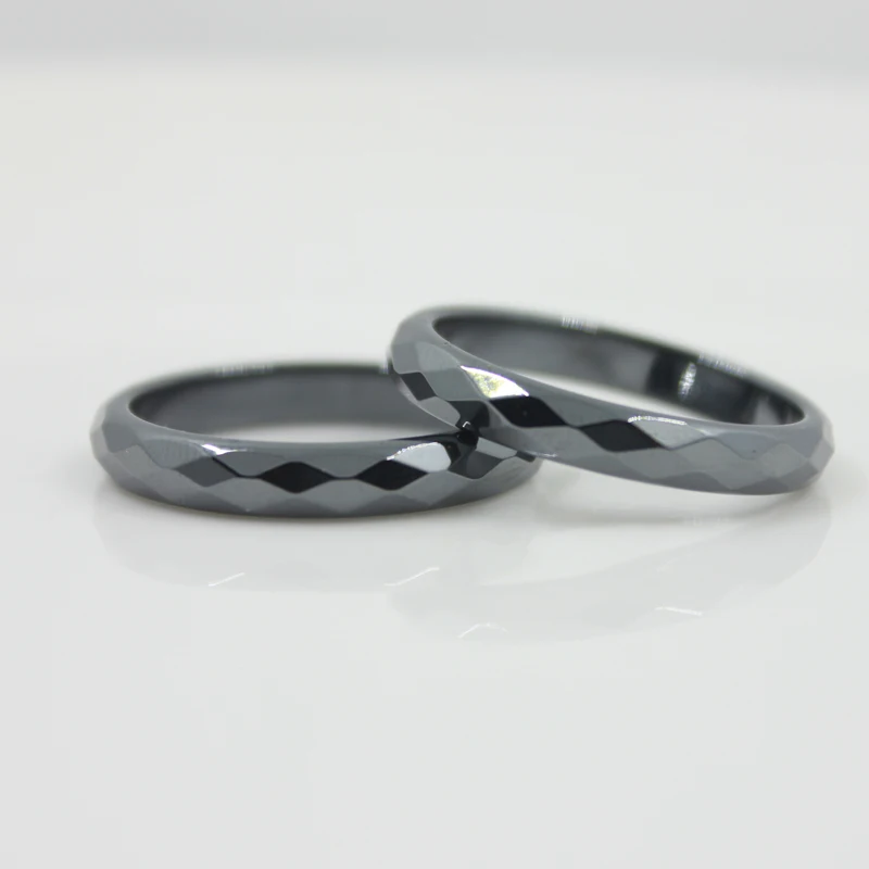 Fashion Grade AAA Quality 4 mm Width Faceted Hematite Rings (1 Piece) HR1001