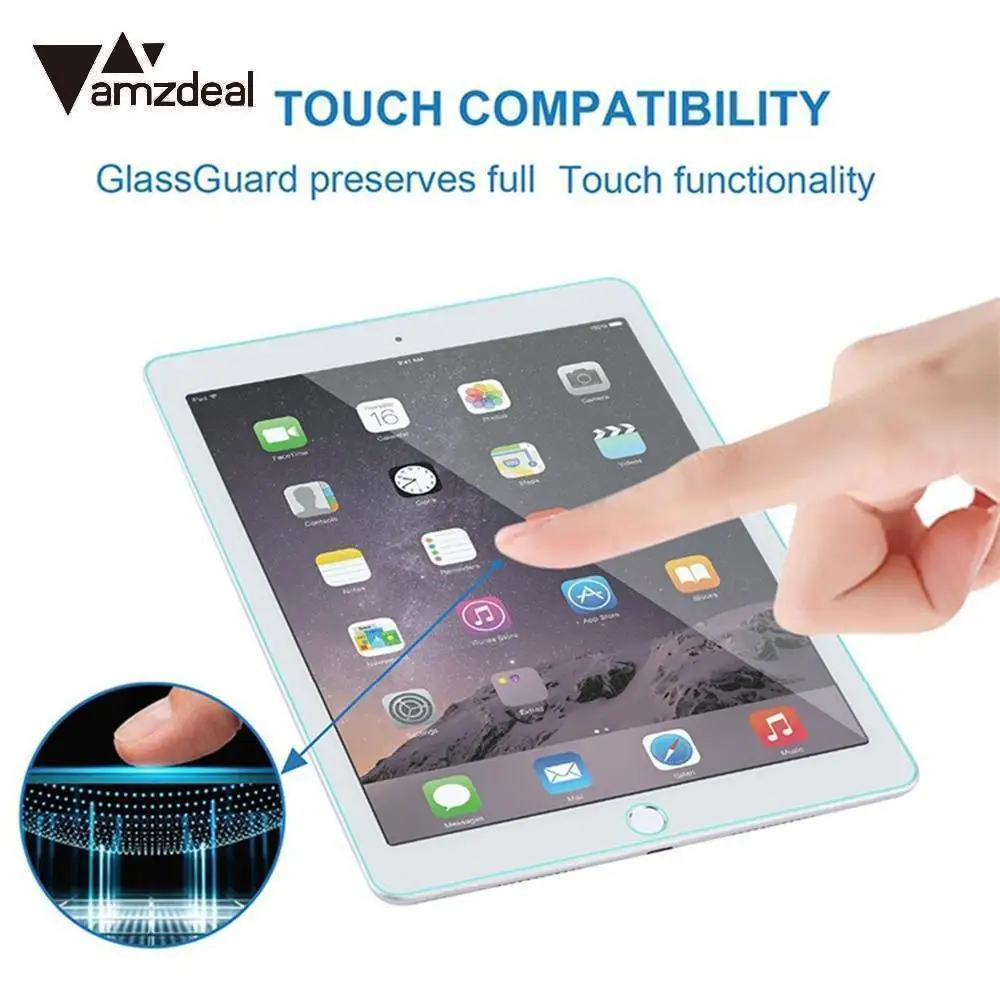 AMZDEAL Tablet Tempered Glass 9H Anti Fingerprint Transparent Vidrio