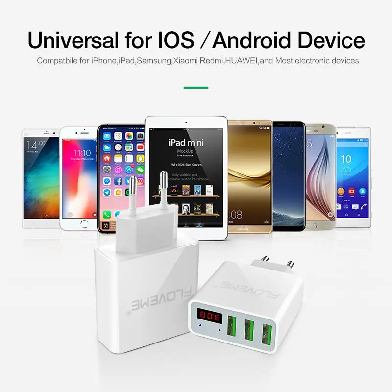 usb charger  3ports mobile phone chargers