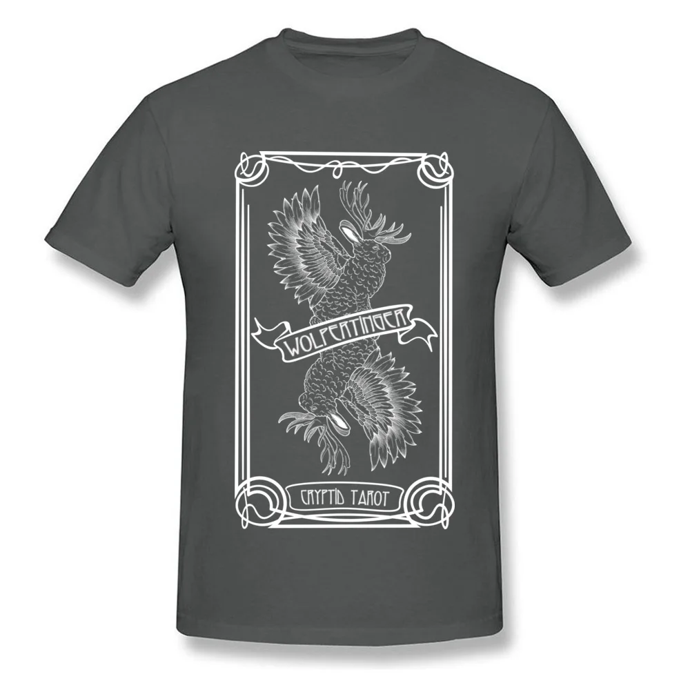 Summer Tops Shirt Summer/Fall 2018 Popular Round Neck 100% Cotton Fabric Tee-Shirt Men Tshirts Cryptid Tarot Series Wolpertinger Cryptid Tarot Series Wolpertinger carbon