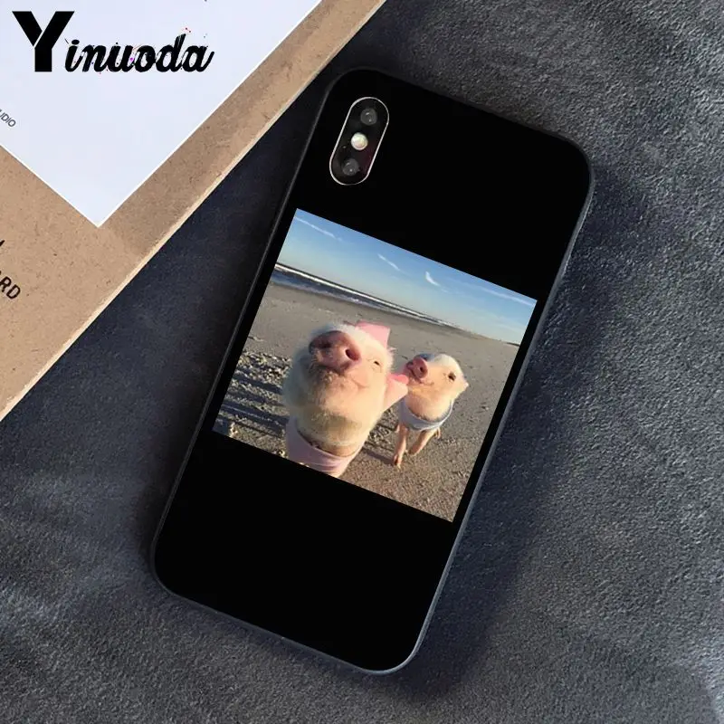 Yinuoda смешной мультфильм свинья Coque Оболочка Чехол для телефона для iPhone 8 7 6 6S 6Plus X XS MAX 5 5S SE XR 10 чехол s - Цвет: A2