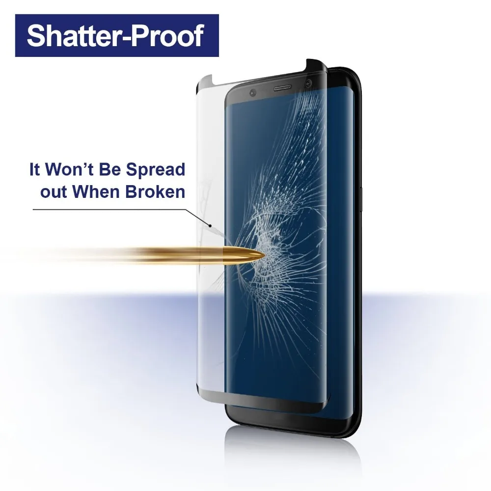 Чехол дружественный 3D изогнутое 9H закаленное стекло для Samsung Galaxy S8 S9 Plus + Note 8 9