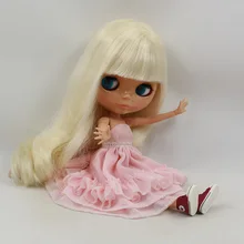 Цельная кукла без одежды blyth кукла, загар кожи Бежевый волос фабрика кукла, подходит для DIY