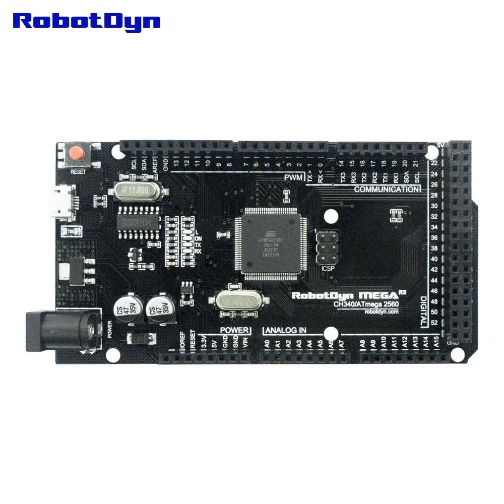 RobotDyn Мега 2560 R3 CH340G-ATmega2560-16AU, MicroUSB. Совместим с Arduino Mega 2560. С Загрузчиком - Цвет: mega 2560 r3