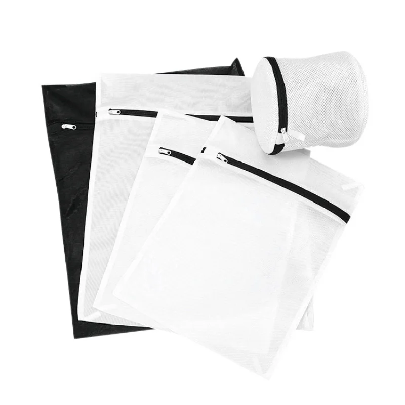 Zippered Foldable Nylon Laundry Bag Bra Socks Underwear Clothes Washing Machine Protection Net Mesh Bags Laundry Organizer