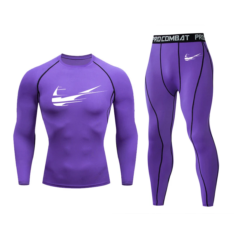 

Men's suit compression T-shirt long-sleeved shirt skin fitness suit for your own Crossfit top MMARashguard quick-drying sportswe