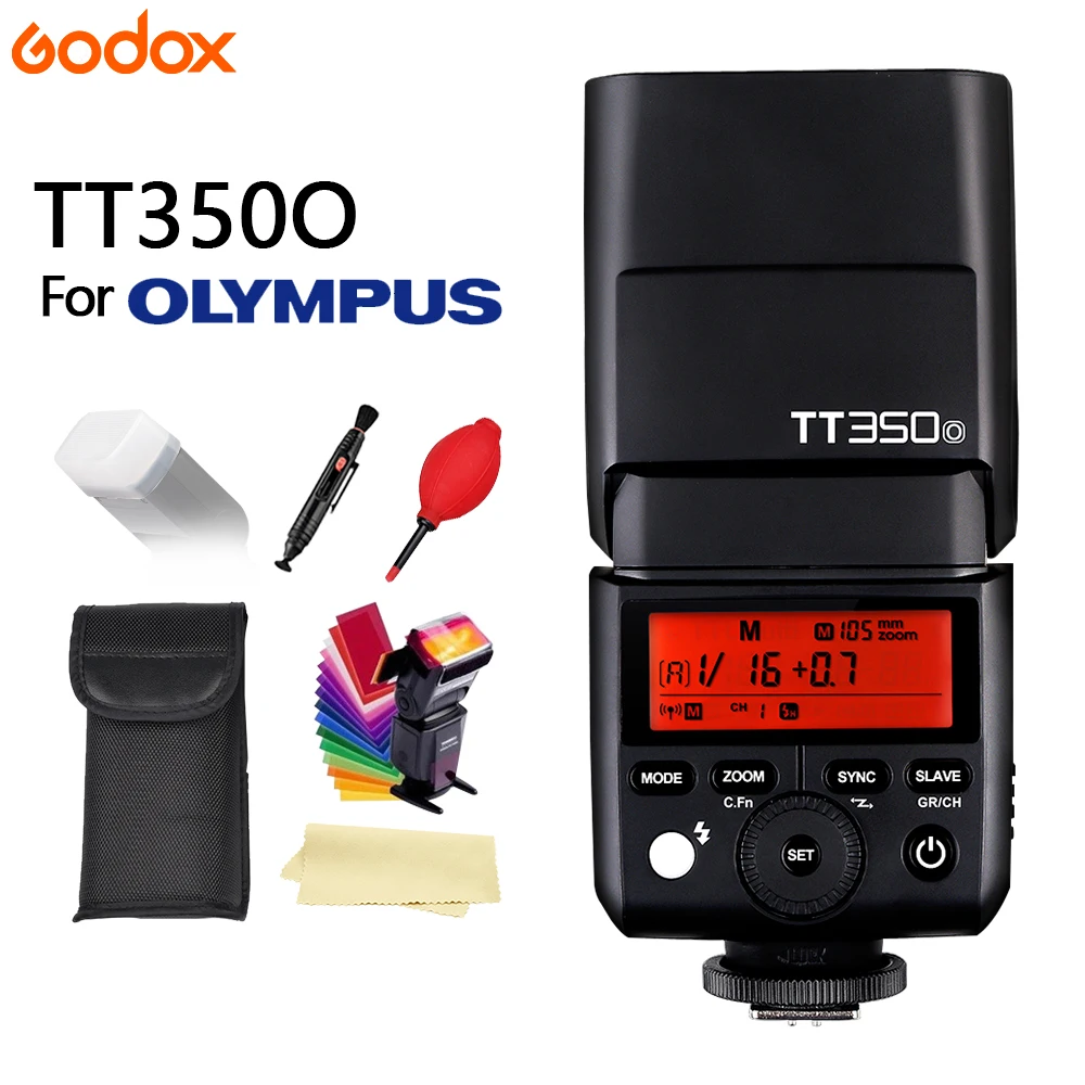 

Godox Flash Speedlight TT350O TTL HSS1/8000S GN36 Camera Flash Pocket lights TT350 for Olympus Panasonic Camera Flash Speedlight