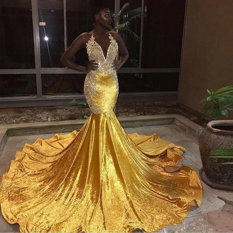 2019-elegant-yellow-velvet-long-mermaid-prom