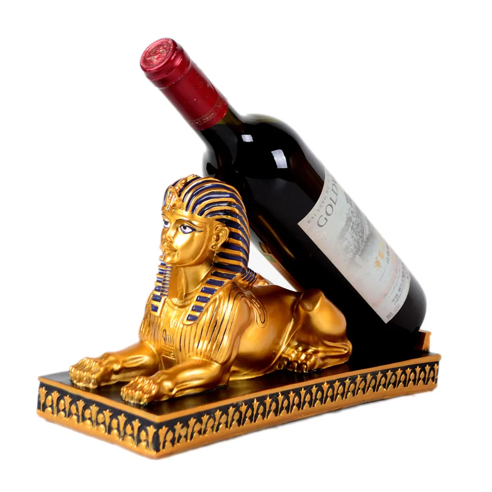 

Egyptian Sphinx Resin Wine Racks Creative Retro Furniture Made of Solid Resin Elegant Manual Home Decorations Ornaments