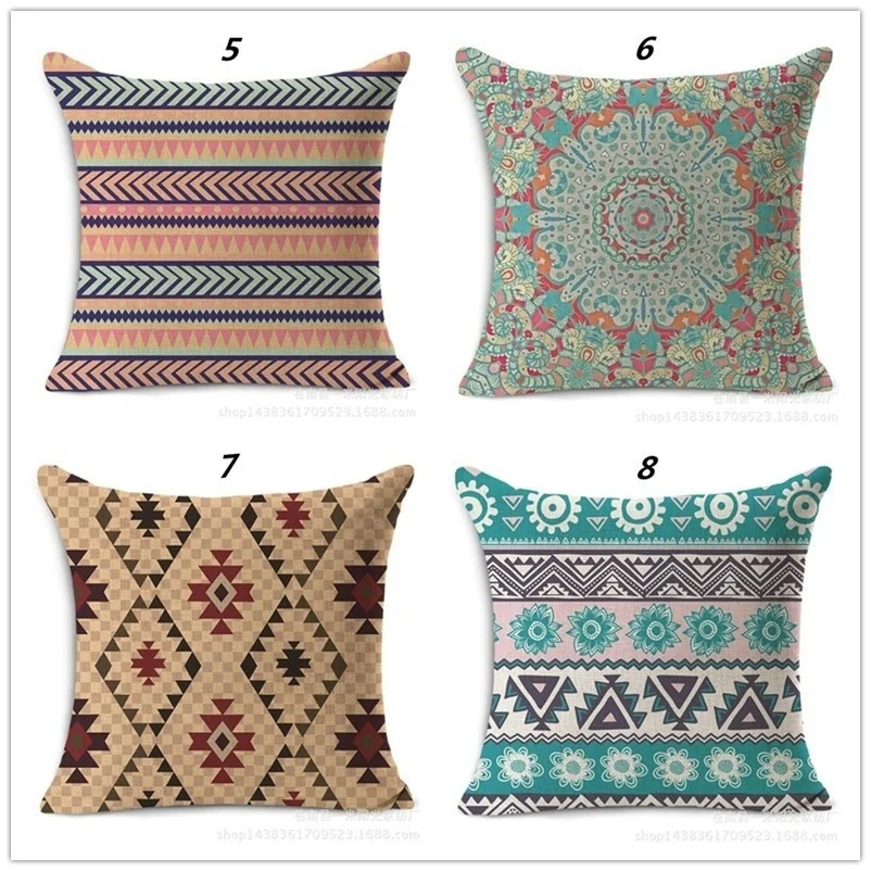 Antique Style Geometric Pattern Decorative Pillow Cover Cushion Cover Pillow Case Home Decor