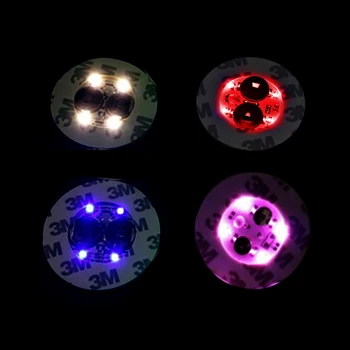 

500pcs 4 LEDs Super bright 3mm Flashing Lights Bulb Bottle Cup Mat Coaster LED glorifier mini glow stick for Club Bar Party