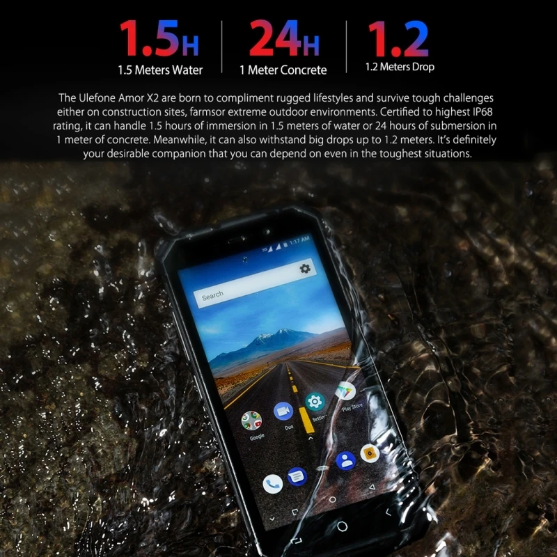 Ulefone Armor X2 прочный смартфон 5 дюймов NFC двойная задняя камера 5500 мАч 2 ГБ + 16 версия