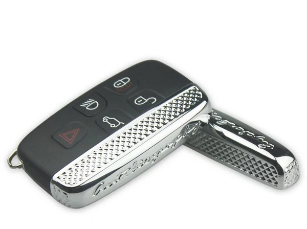 

Chrome Unique Design 5 Buttons Car Key Case Cover Shell Trim For Land Rover Discovery 5 2017 Discovery 4 Freelander 2 Styling