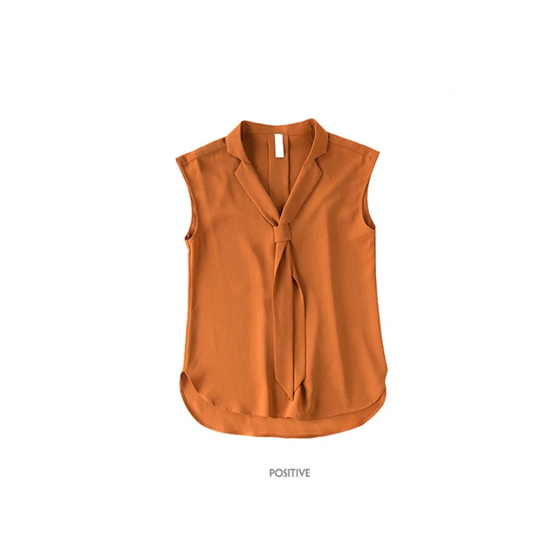 Harajuku New Spring Summer Blouse Women sleeveless Shirts Fashion Leisure Chiffon Shirt Bow Office Ladies Tops