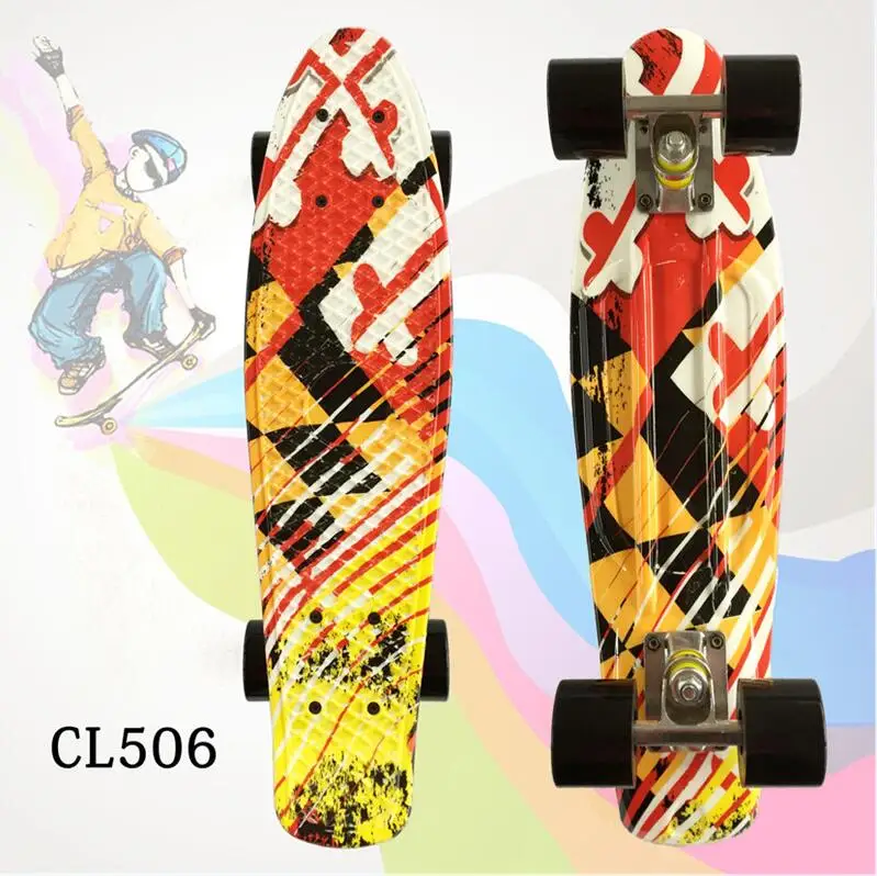 Child Skateboard Flashy Penny Board 22 inch Fishboard Cruiser Banana Skate Board Mini Skateboard for Kids Outdoor Sports