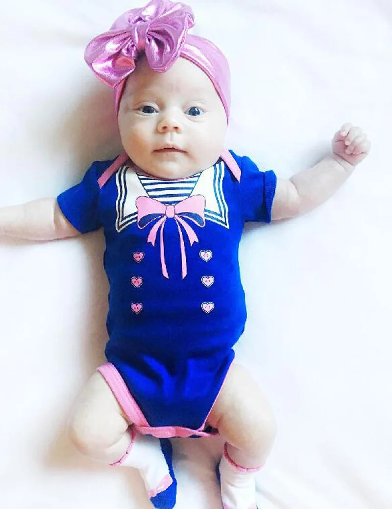 Baby Clothing Newborn Baby Girl Jumpsuit 0 12m Romper+Headband Overalls