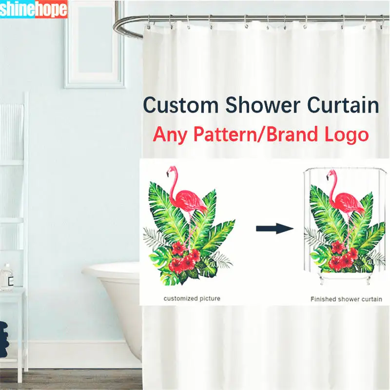 

Customized Animal,Flower,Leaves,Cartoon Shower Curtain Waterproof Polyester Fabric 8 Sizes High Quality Bathroom Curtains