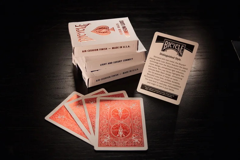 Regular de Luxo Cartões de Truques de Mágica Baralho Bicycle Rider Voltar Coralt 1 Carmesim Ouro Luxe Decks Jogando Cartas Padrão Adereços Magia 4 High Quality Brinquedos e hobbies