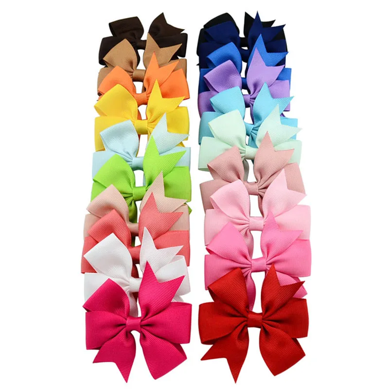 

20pcs/lot 3 Inch Boutique Grosgrain Ribbon HairBow Kids Hairbows Girl Hair Bows With Clip Kids Hair Clips Hair Accessories 564