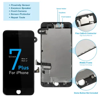 

Complete LCD For iPhone 7 Plus Display Full Set Digitizer Assembly 3D Touch Screen Replacement +Front Camera+Earpiece Speaker