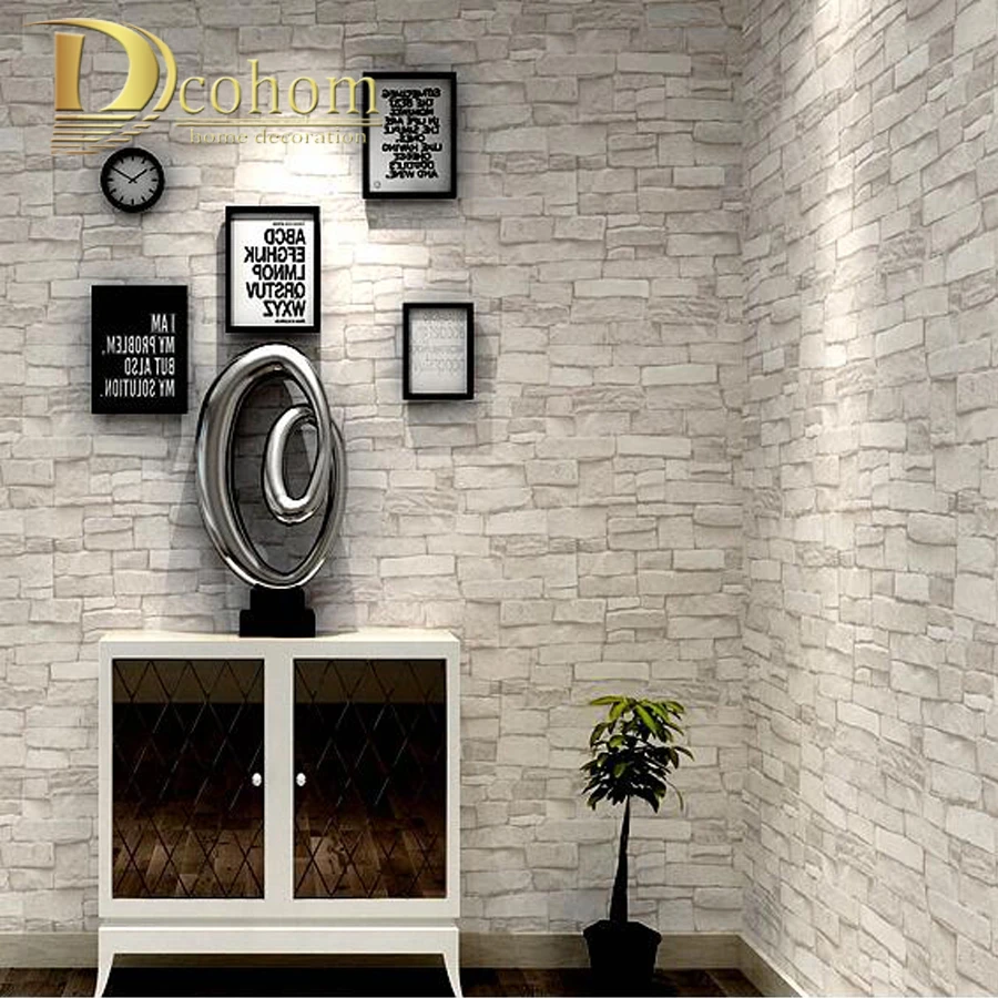 ヴィンテージ石文化 3d レンガの壁紙バーレストランショップ壁装材寝室ビニールレトロ壁紙 Wall Paper Retro Wall Paper3d Brick Wallpaper Aliexpress