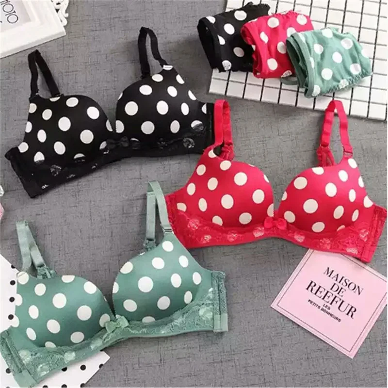 Shitagi Women's Underwear Pointed Bra Set Sweet Cute Bra Panty Set