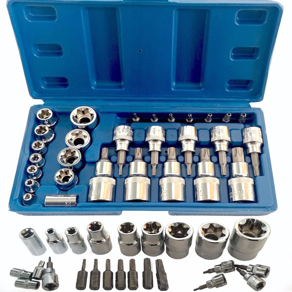 

Male Female Torx Star Socket & Bit Set/ 30pcs E & T Sockets with Torx Bits 6-19