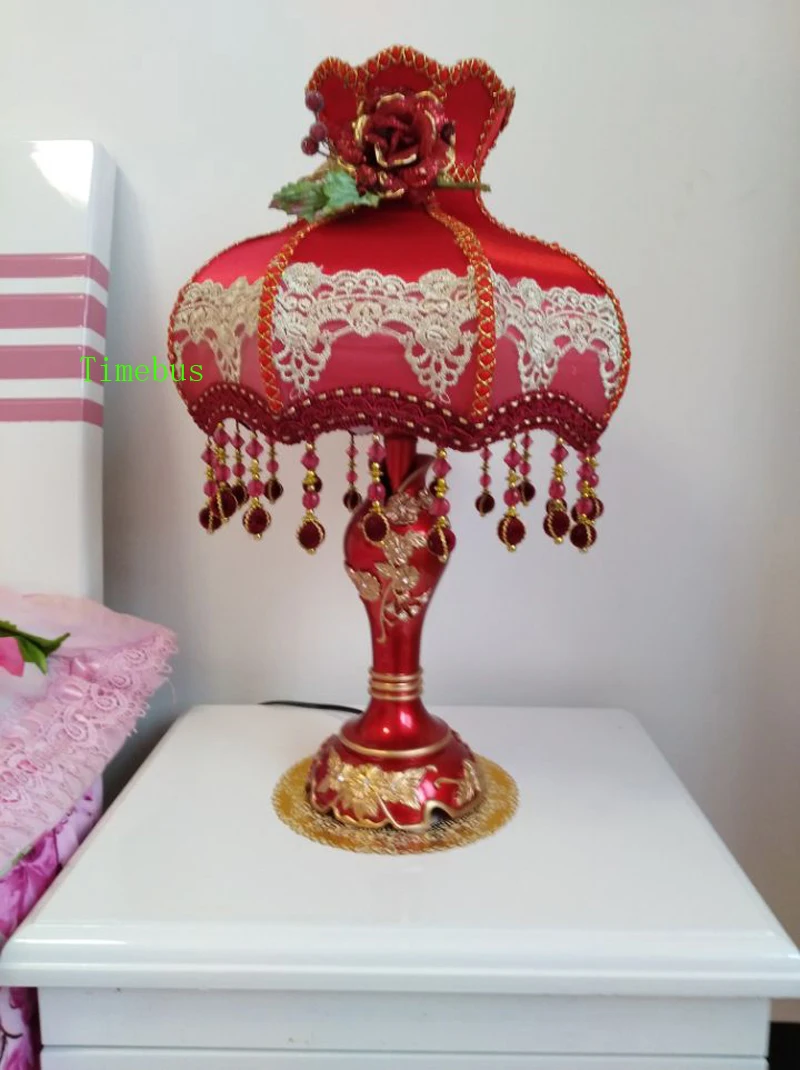 2019 Bedroom Decorative Table Lamps Red Lampshades For Table Lamp Personality Wedding Room Modern Led Light Bedside Lamp Led Light Up Rose From