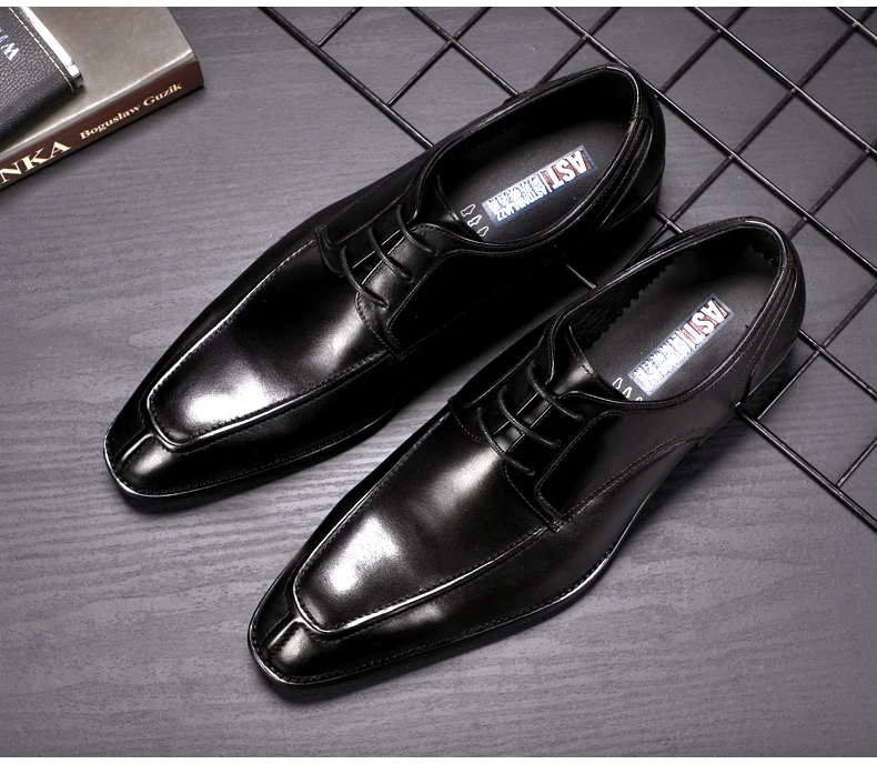 Men's Casual Shoe Business Mens Genuine Leather Shoes Men Big Size 45 Casual Leather Oxford Shoes For Men Lace Up Brogues Formal (13)