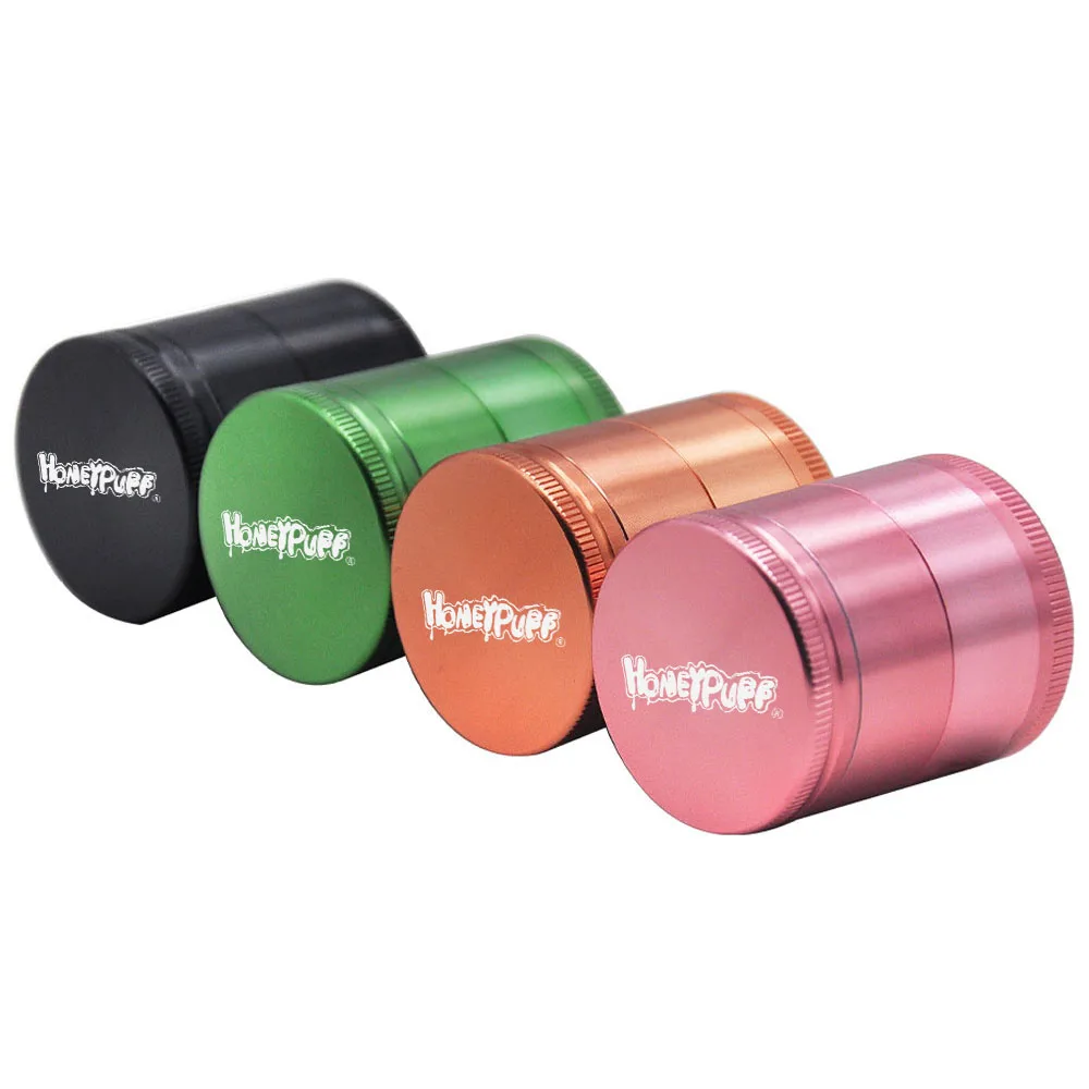 

HONEYPUFF Mini Style Tobacco Herb Grinder 40MM 4 Piece Sharp Diamond Teeth Aircraft Aluminum Smoking Grinder Accessories